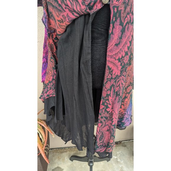 💜Vibrant Bohemian Hooded Coat with Floral Paisley Design - Size M - Picture 7 of 12
